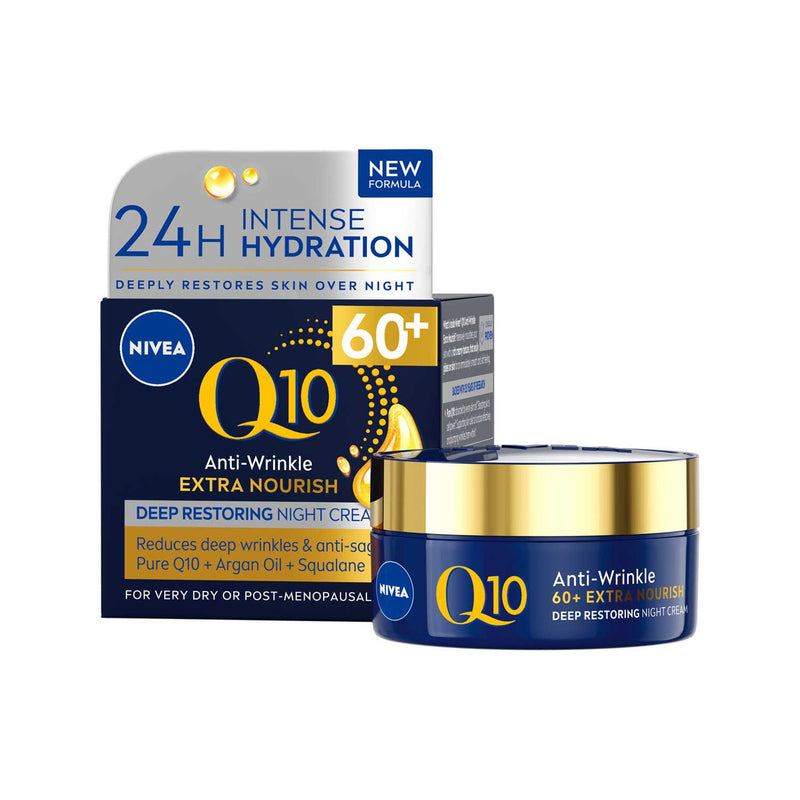 NIVEA Q10 60+ Anti-Wrinkle Night Cream 50ml, UK version