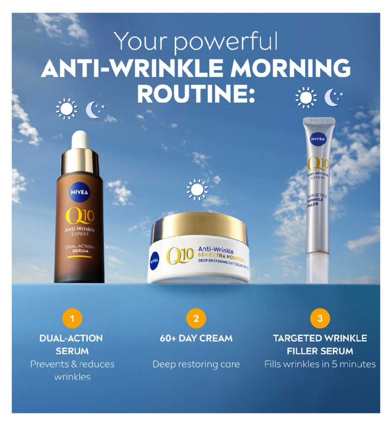NIVEA Q10 60+ Anti-Wrinkle Face Cream 50ml (British brand)