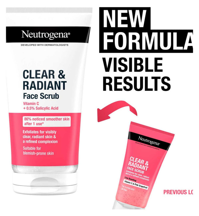 Neutrogena Clear & Radiant Gesichtspeeling mit Vitamin C 150ml (Britische Marke)