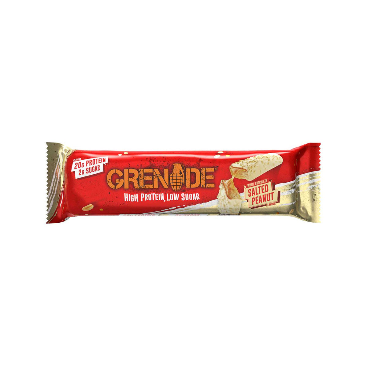 Grenade High Protein Bar Weiße Schokolade Gesalzene Erdnuss 60 g - Britisches Produkt