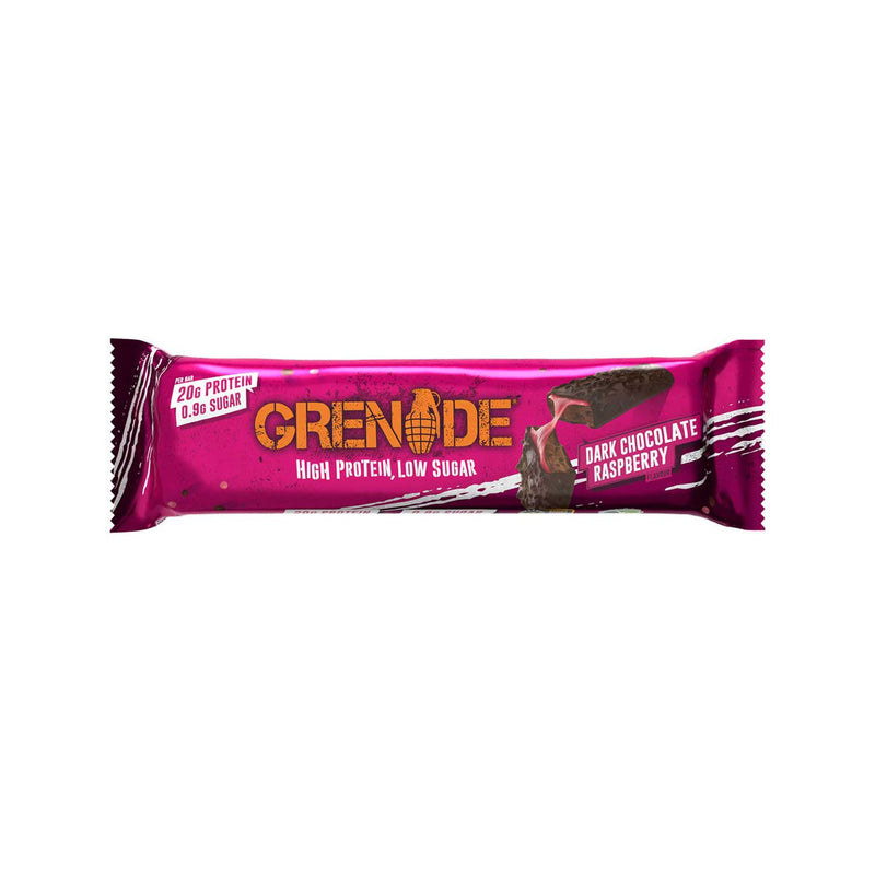 Grenade Carb Killa dunkler Schokoladen-Himbeer-Proteinriegel 60g (britische Marke)