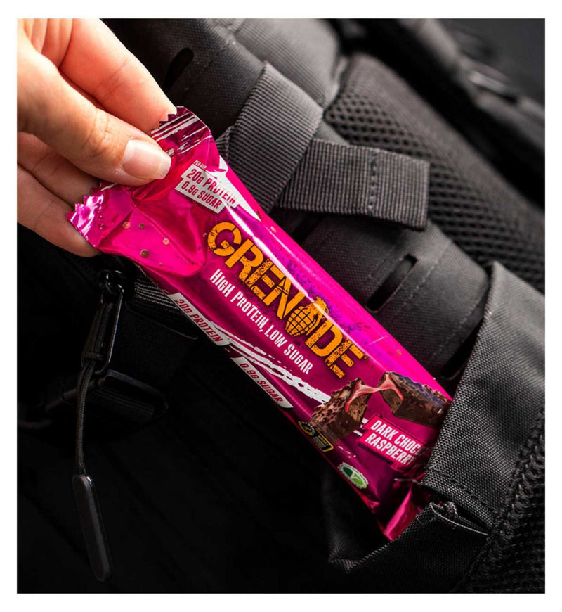 Grenade Carb Killa dunkler Schokoladen-Himbeer-Proteinriegel 60g (britische Marke)