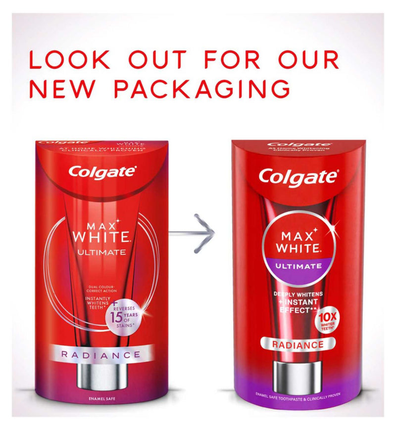 Pasta dental blanqueadora Colgate Max White Ultimate Radiance 75 ml - Producto británico