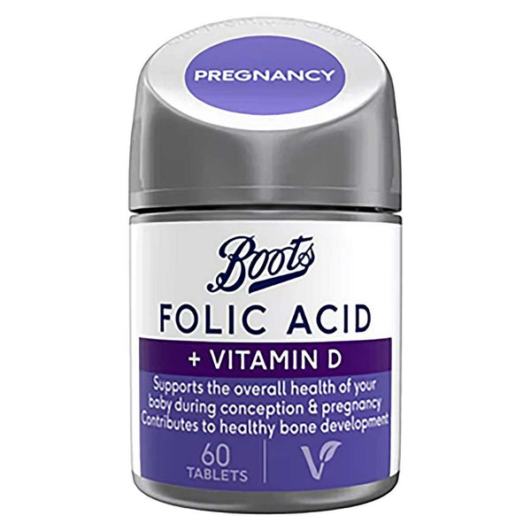 Boots Folic Acid + Vitamin D 60 Tablets (2 month supply)