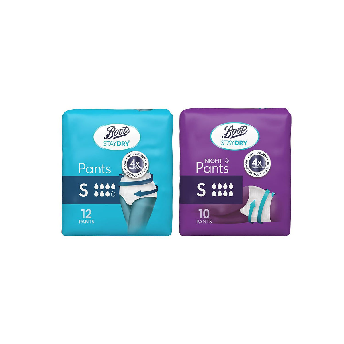Boots Staydry Day & Night Pants Duo Pack Small (British brand)