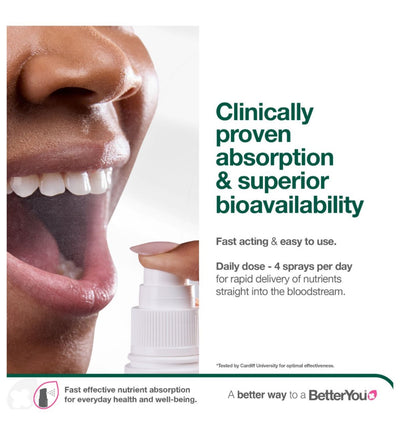BetterYou Jern 10 Daglig Munnspray Naturlig Granateple Smak Kosttilskudd 25ml