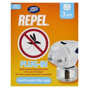 Boots Repel Moskito-Killer 3-Pin-Stecker für den Innenbereich, Insektenschutzmittel, 35 ml Nachfüllpackung