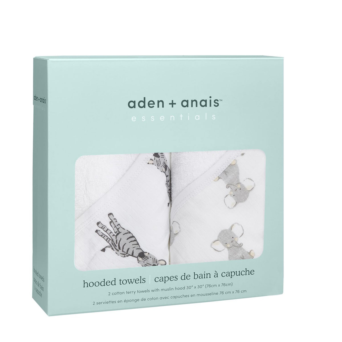 aden + anais hooded towel Safari Babes 2-pack, UK version