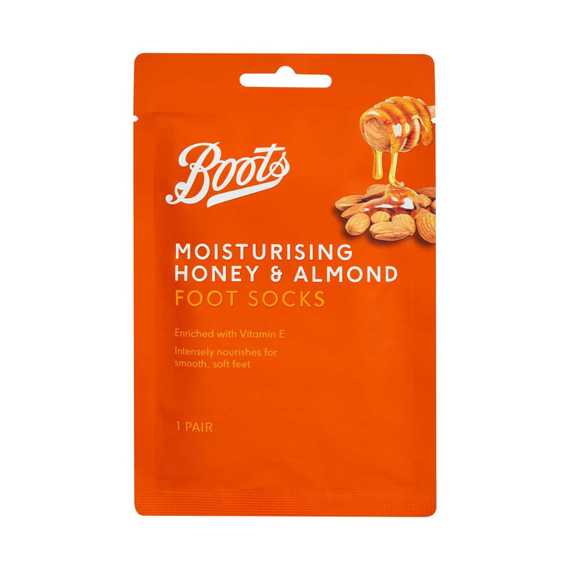 Boots Moisturising Foot Socks Honey & Almond 1 Pair - British product