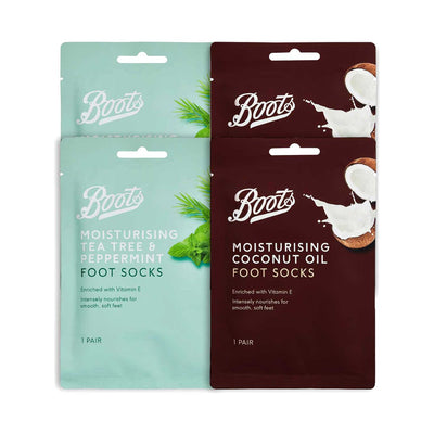 Boots CARE Foot Mask Bundle Moisturising Foot Socks 2 Pairs