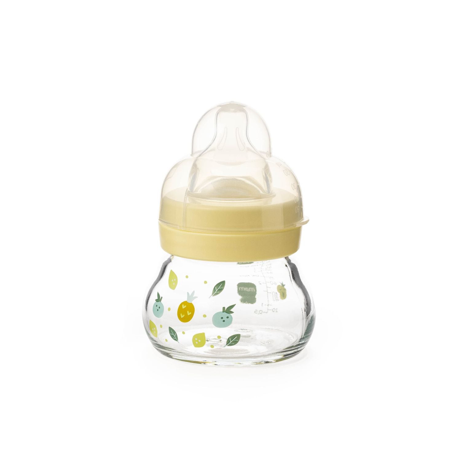 MAM glass baby bottle yellow 90ml, imported from the UK