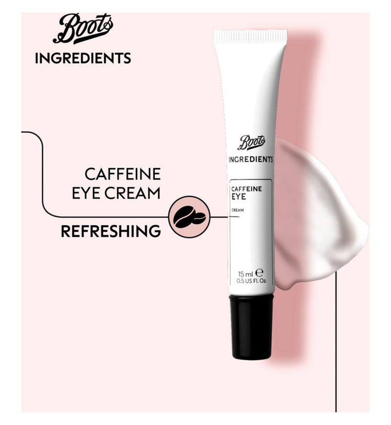 Boots Ingredients Caffeine Eye Cream 15ml - British product