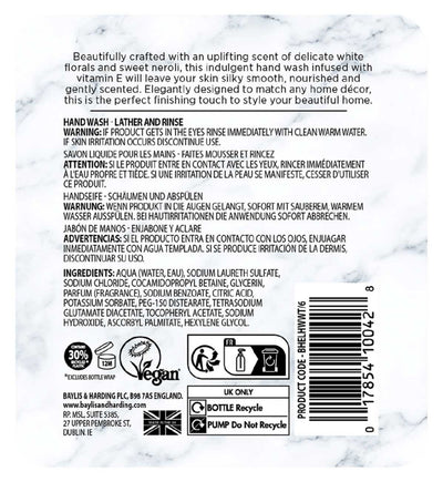 Boots Baylis & Harding Elements White Tea Neroli Håndsåpe 500ml- Kjøp online hos McGrocer