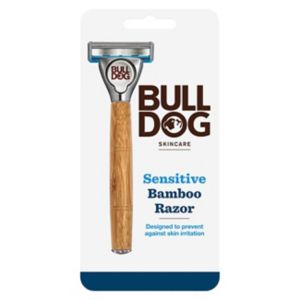 Bulldog Sensitive bambushøvel for menn med håndtak + 2 blader, manuell barberhøvel