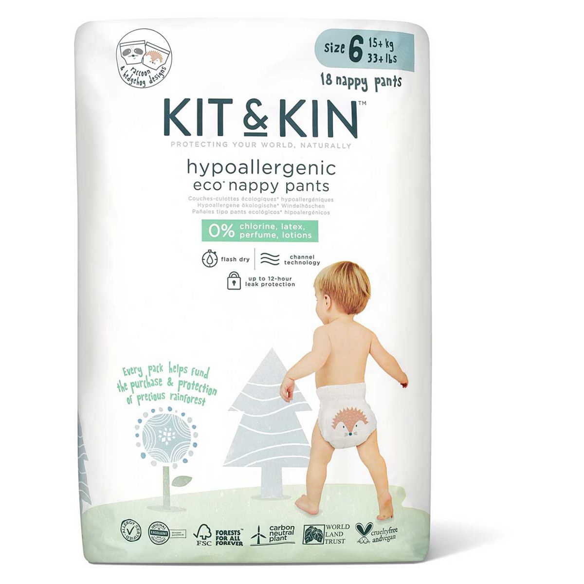 Kit & Kin Size 6, 18 Eco Nappy Pants, 15kg+ GOODS Boots   