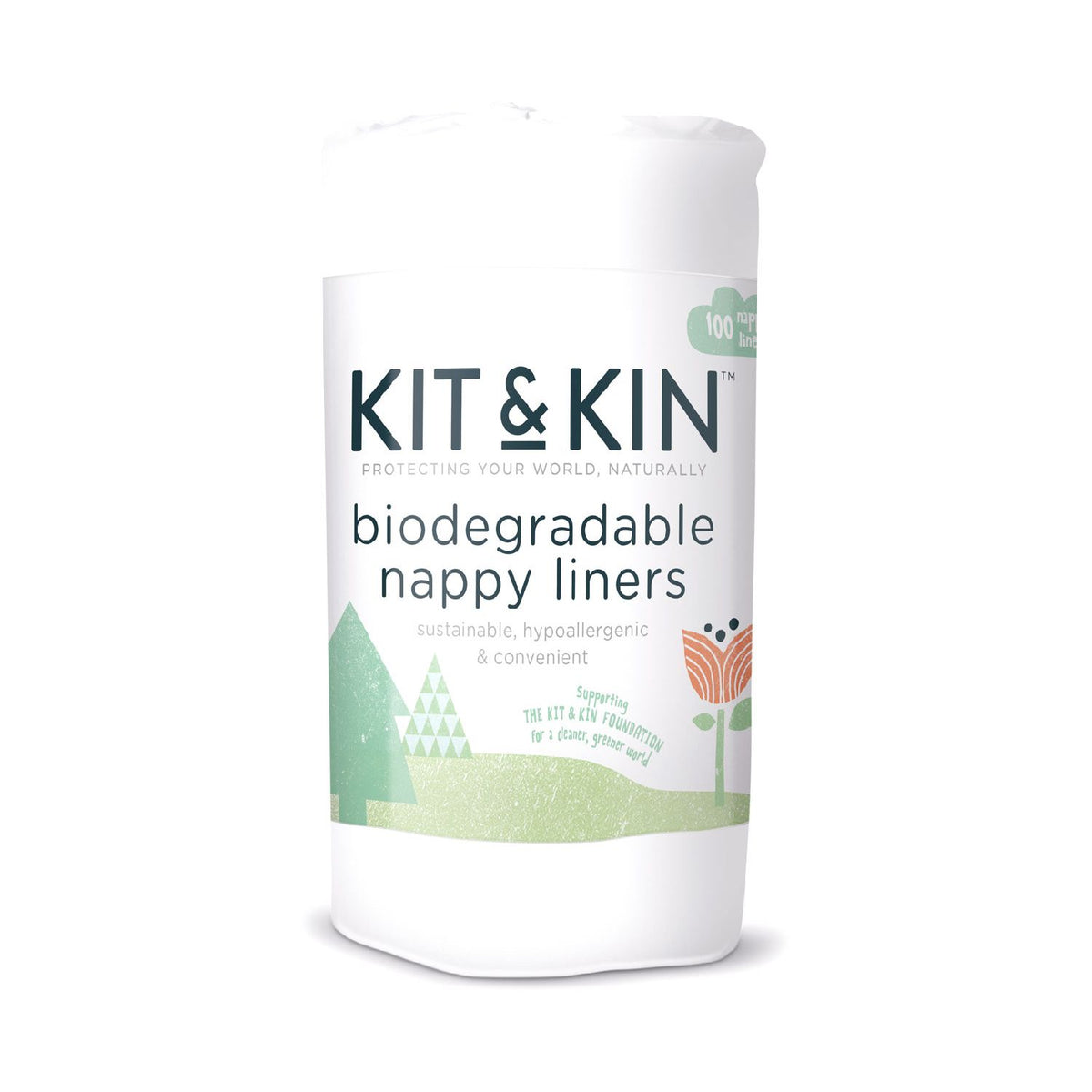 Kit & Kin biodegradable nappy liners, plant-based, hypoallergenic, imported from the UK