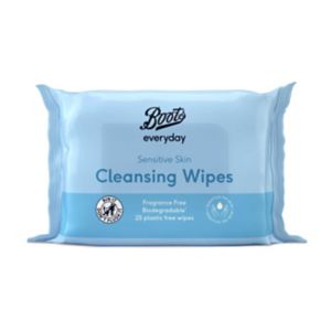 Lingettes nettoyantes biodégradables sans parfum Boots 25 secondes