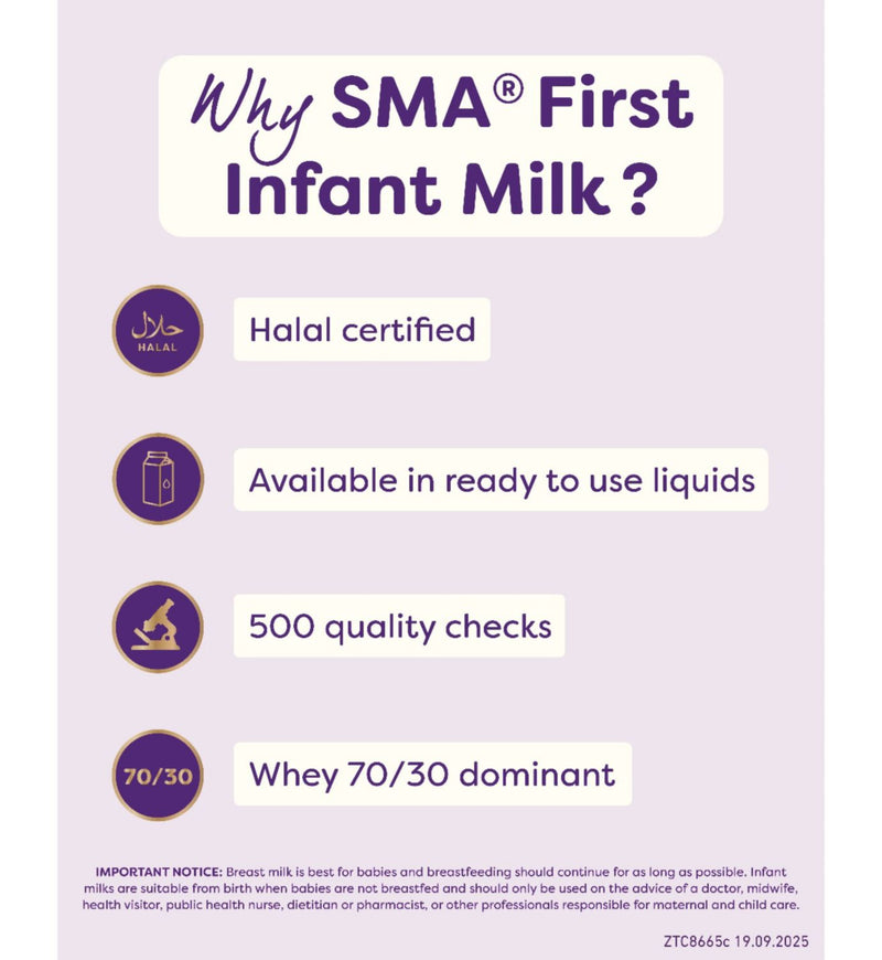 SMA First Infant Milk Ready-To-Use Formula 200ml (British brand)