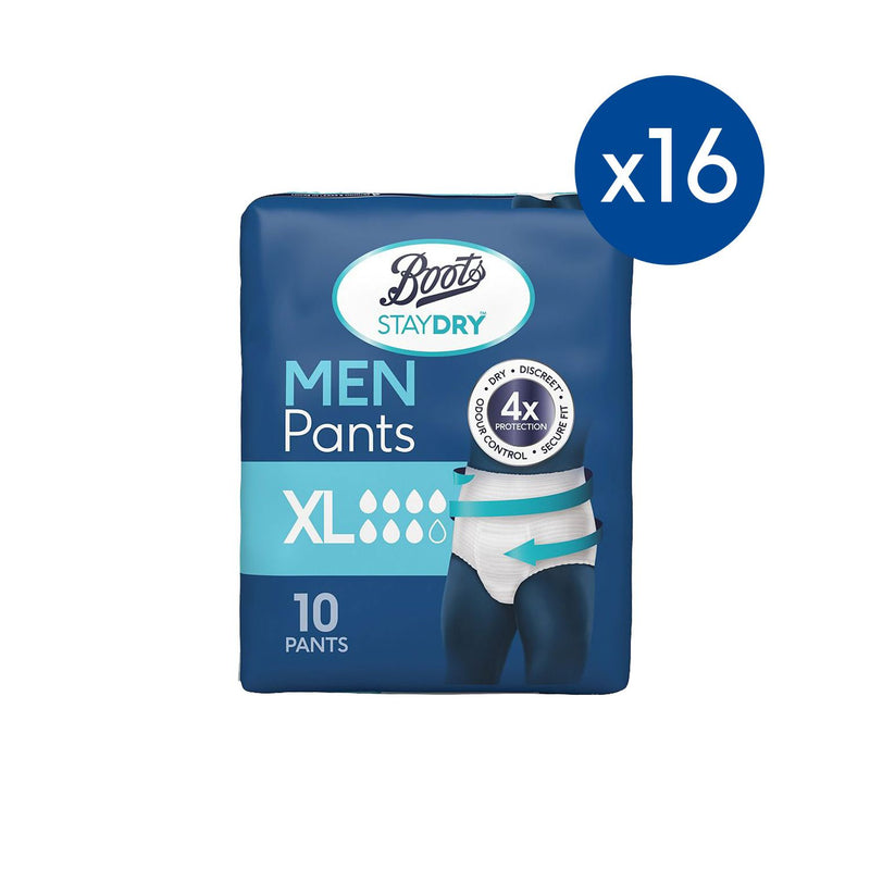 Boots Staydry Men XL incontinence pants 160 count - British product