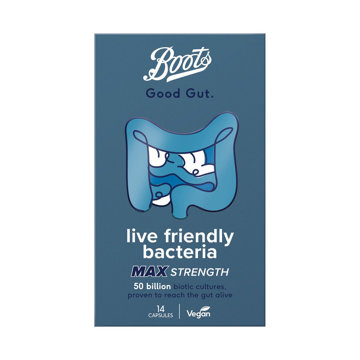 Boots Good Gut Live Bacteria Max Strength 14 Capsules - British product