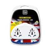 Go Travel World UK adapter duo with USB (British brand)