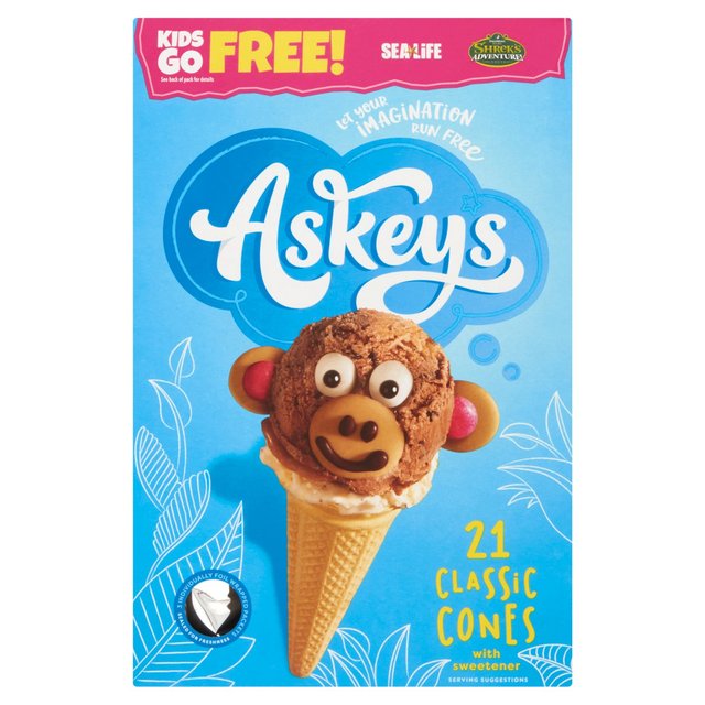 Askeys Cornets Classic Ice Cream Cones   21 per pack