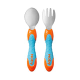 Nuby stainless steel cutlery set for babies, imported from the UK