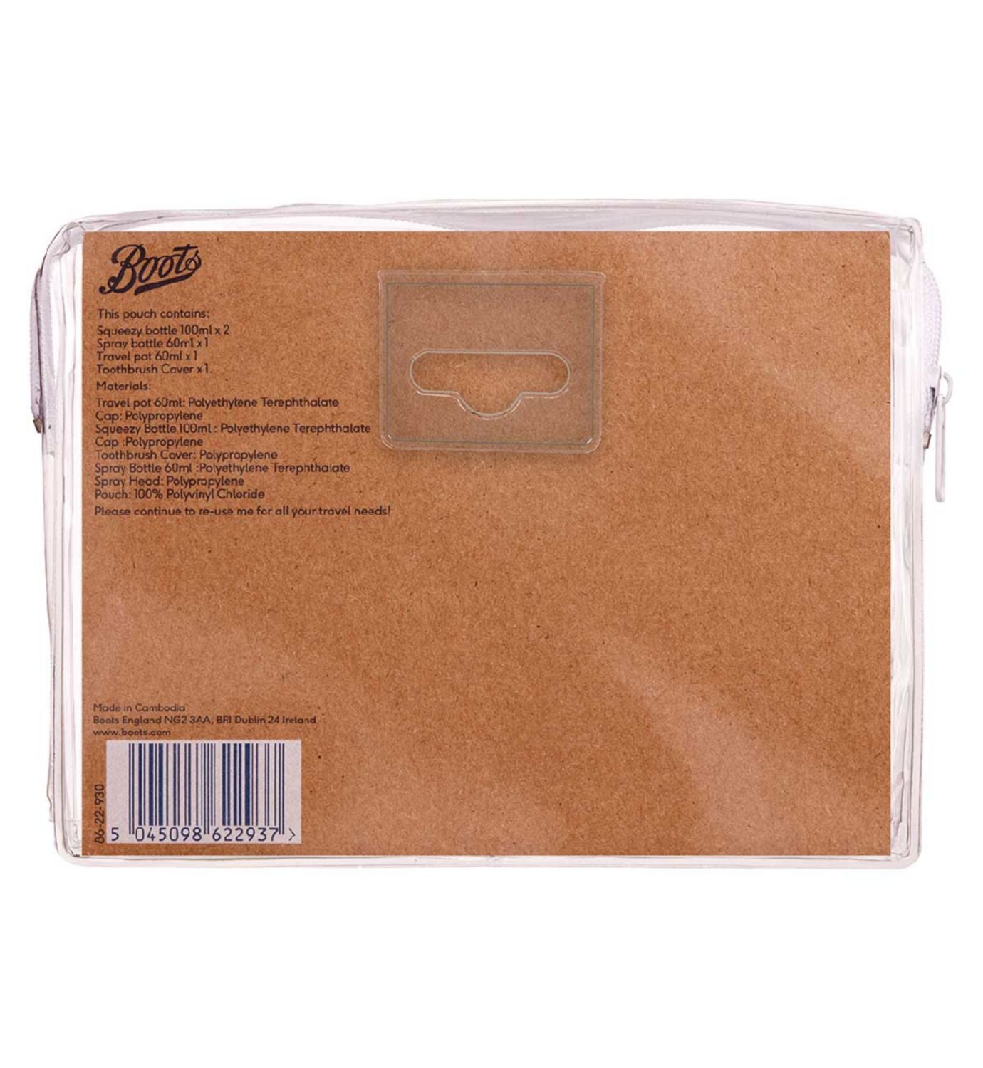Boots Travel Toiletry Set PVC bag - British product