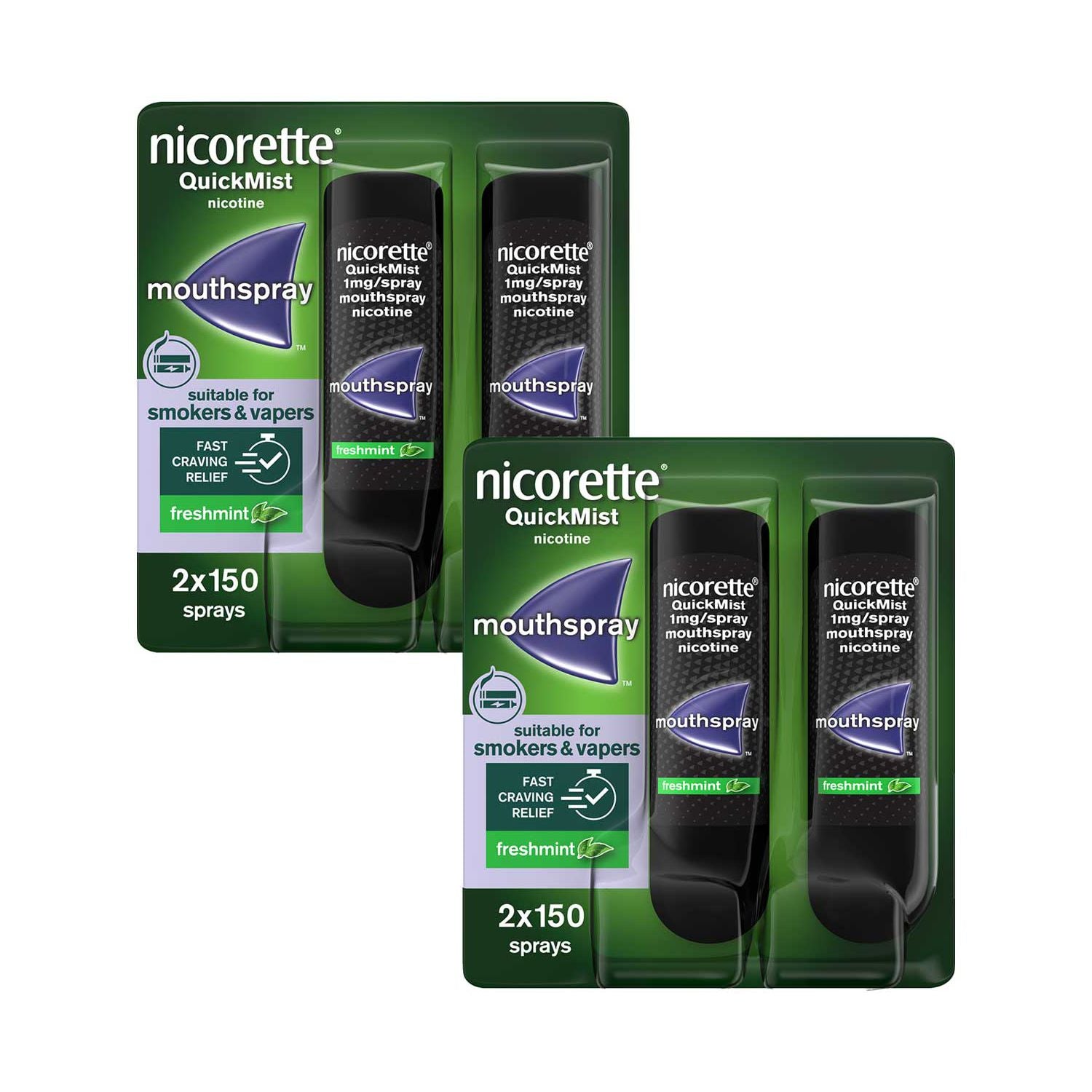 Nicorette QuickMist mouthspray 1mg/spray 8-week bundle, UK version
