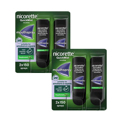 Boots Nicorette QuickMist 1mg/spray Mouthspray 8 Week Bundle 4 x 150 Sprays- Buy online at McGrocer