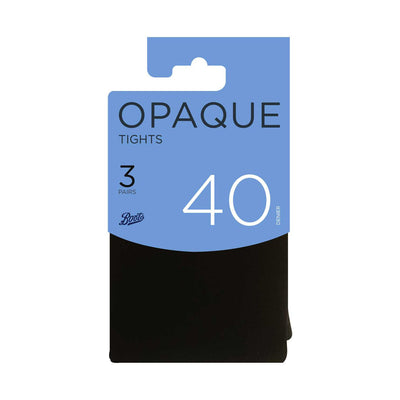 Boots 40 Denier Blickdichte Strumpfhose 3 Paar Pack Schwarz Mittel