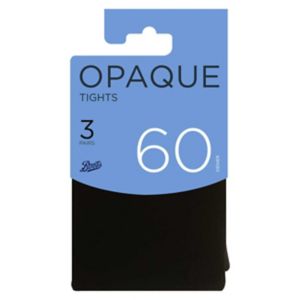 Chaussettes Boots 60 Deniers Opaques 3 paires Noir Moyennes, version UK