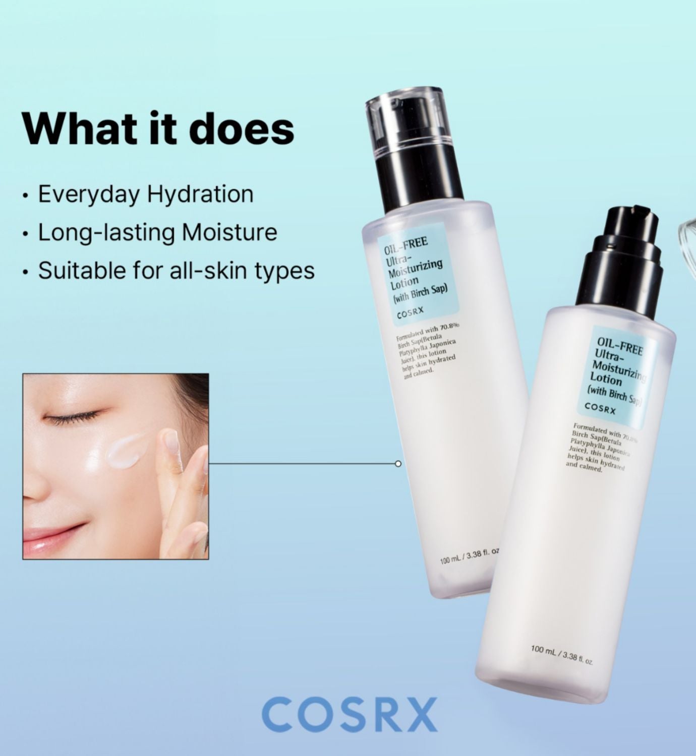 COSRX Oil Free Ultra Moisturizing Lotion 100ml, imported from the UK