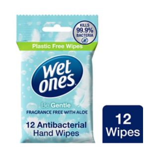 Wet Ones Antibacterial Hand Wipes Be Gentle Biodegradable 12 Pack (British brand)