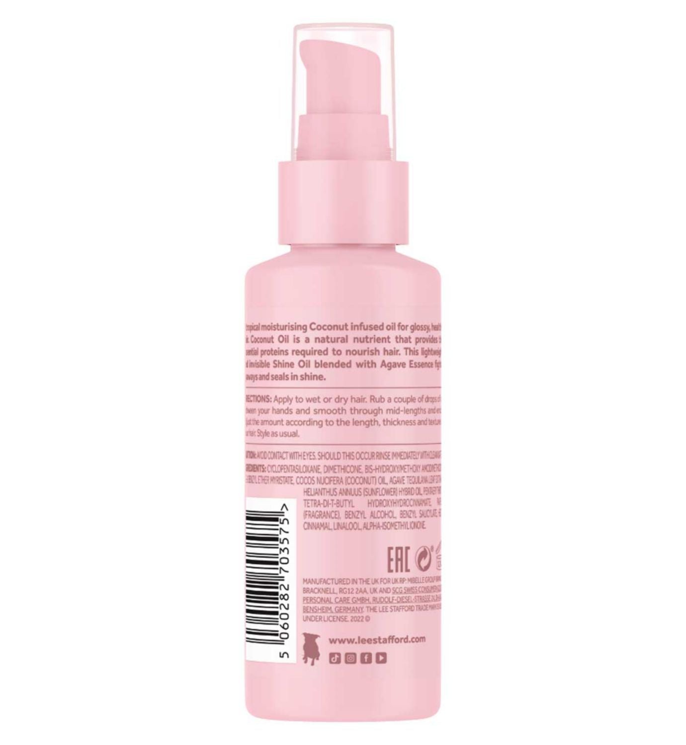 Lee Stafford Coco Loco shine oil 75ml (British brand)
