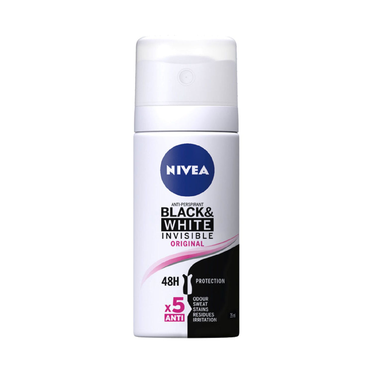 Nivea Anti-Perspirant Black and White 35ml deodorant spray (British brand)