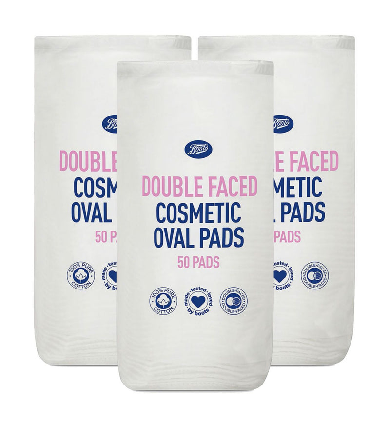 Boots double faced oval cotton pads 150 - British product