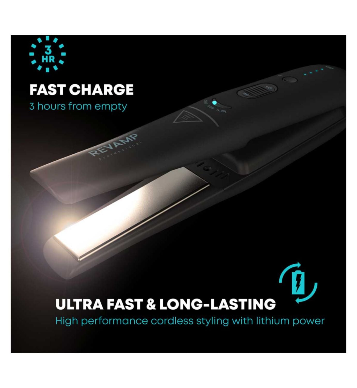Revamp hair straightener cordless compact ceramic, imported from the UK