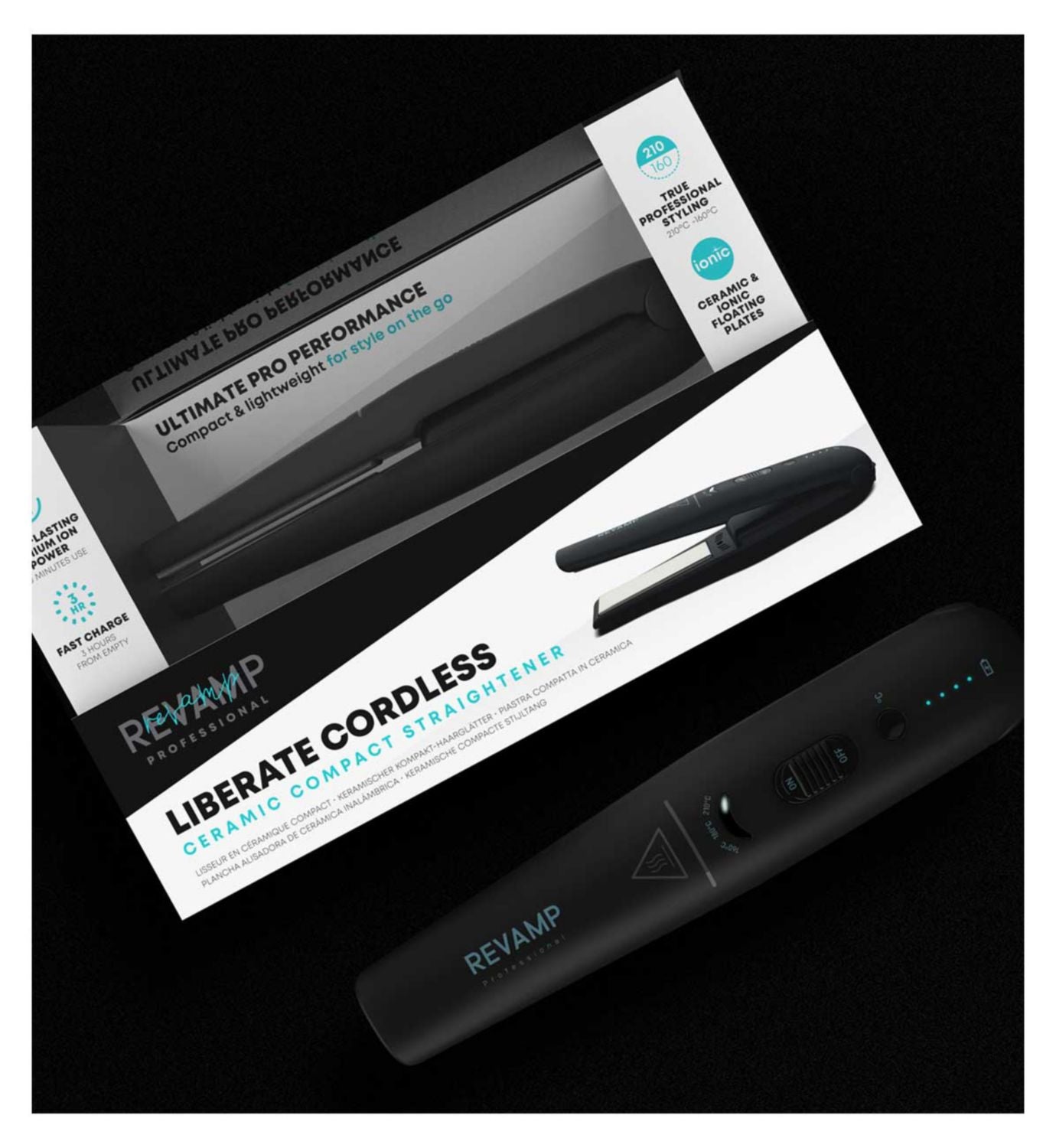 Revamp hair straightener cordless compact ceramic, imported from the UK