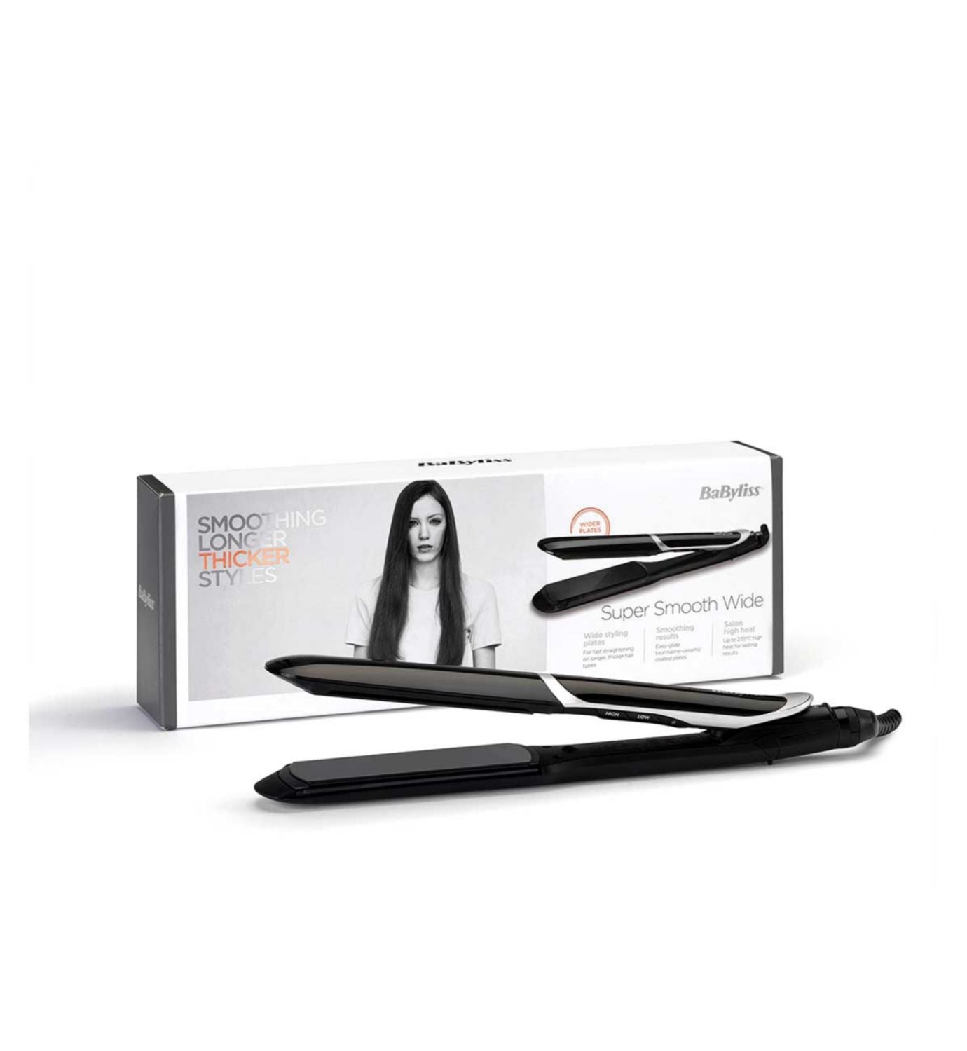 BaByliss Super Smooth wide hair straightener (British brand)