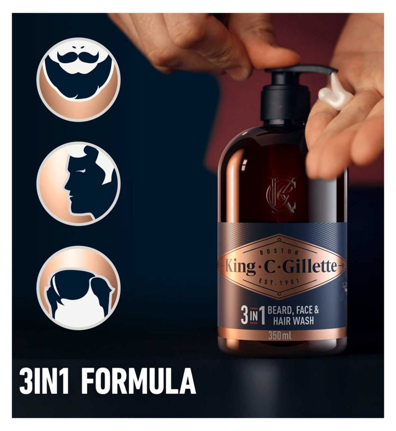 King C. Gillette beard face wash 350ml with coconut water, UK version