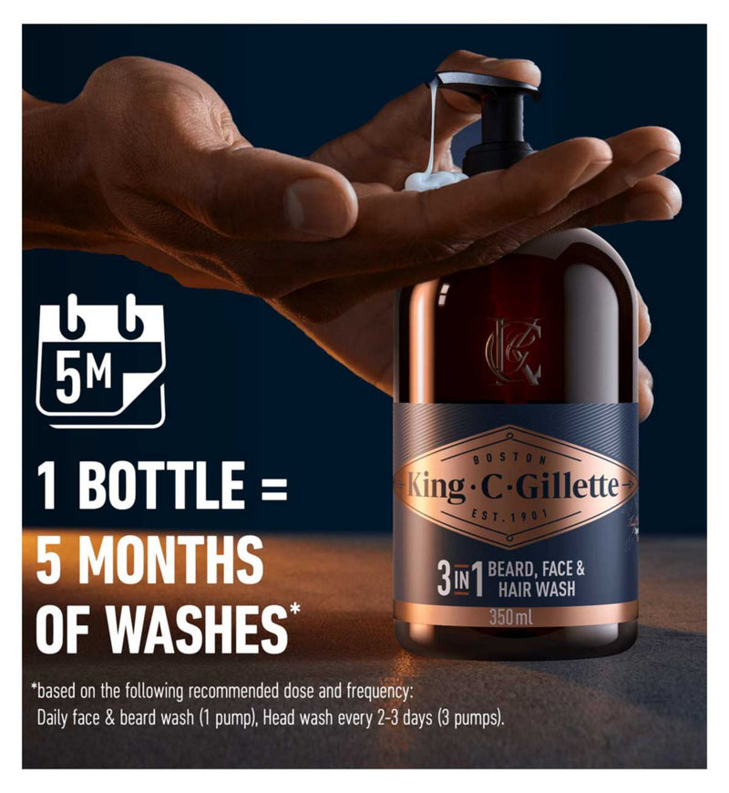 King C. Gillette beard face wash 350ml with coconut water, UK version