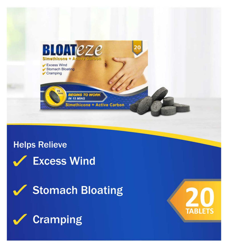 Bloateze 50mg digestive tablets 20 pack, UK version