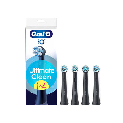 Boots Oral-B iO Ultimate Clean Black Toothbrush Replacement Heads 4 Pack- Buy online at McGrocer