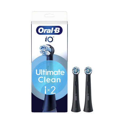 Boots Oral-B iO Ultimate Clean Black Toothbrush Heads 2 Pack- Buy online at McGrocer