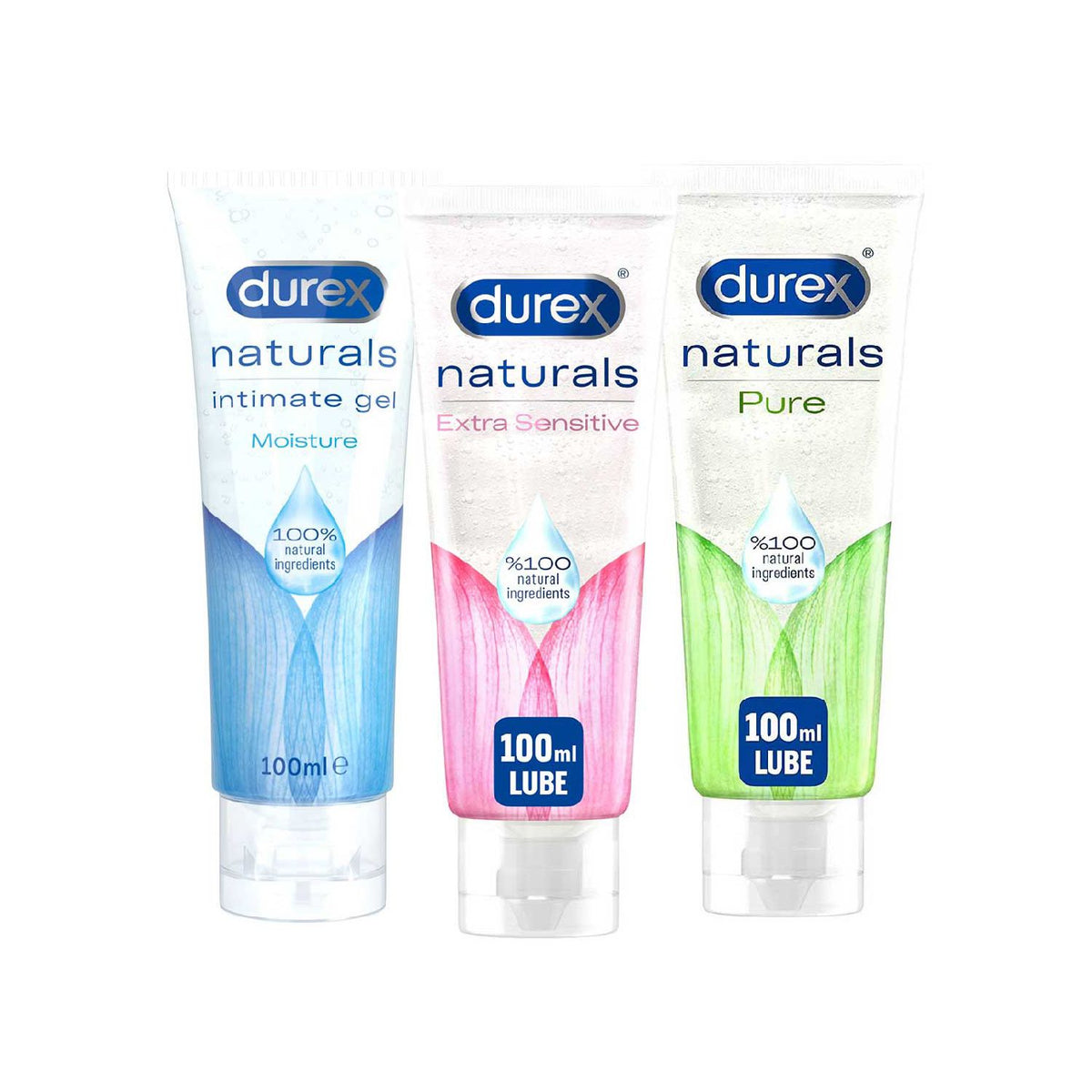 Durex Naturals Lube Bundle 3-pack 3x100ml (British brand)