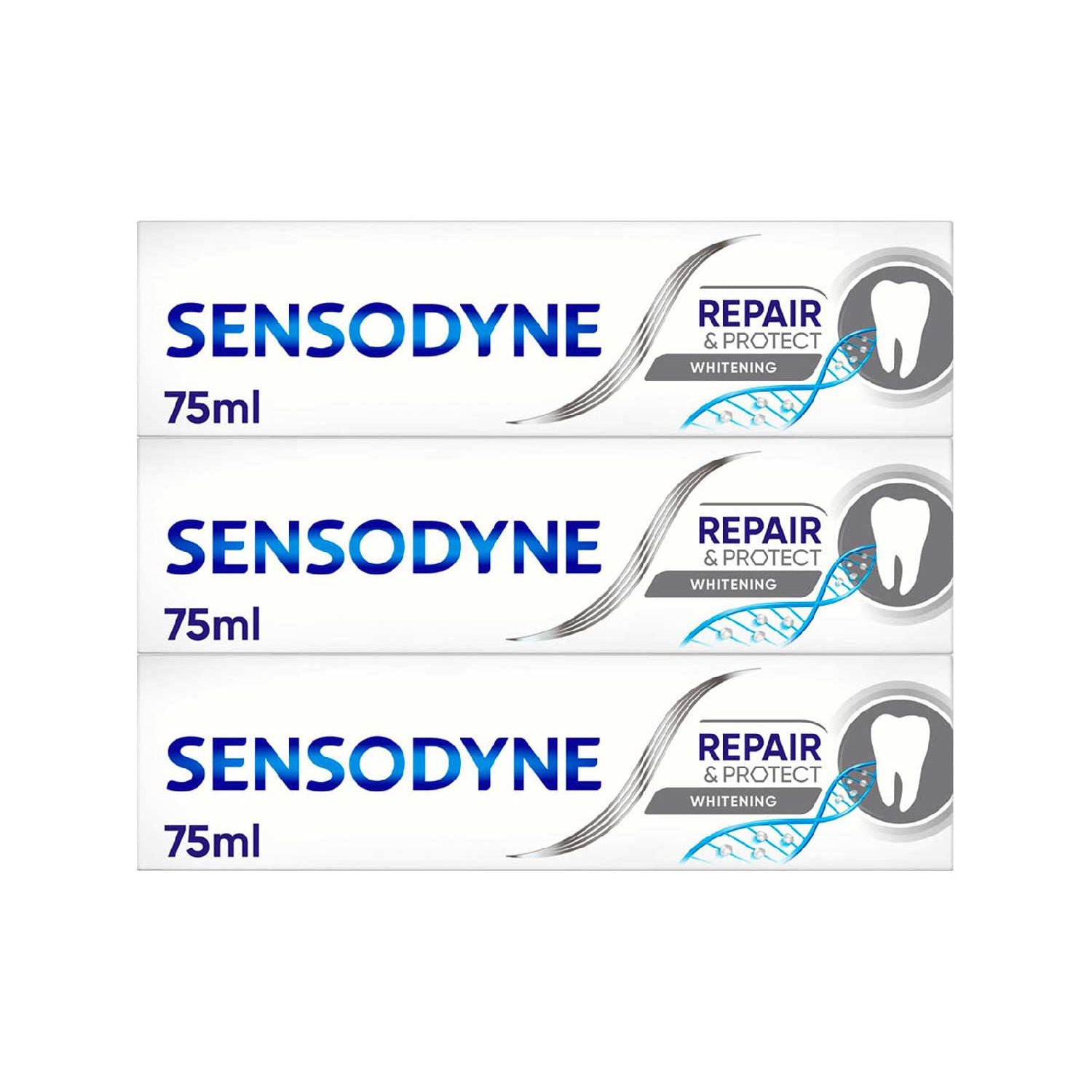 Sensodyne Repair & Protect Whitening toothpaste bundle 3 pack, imported from the UK