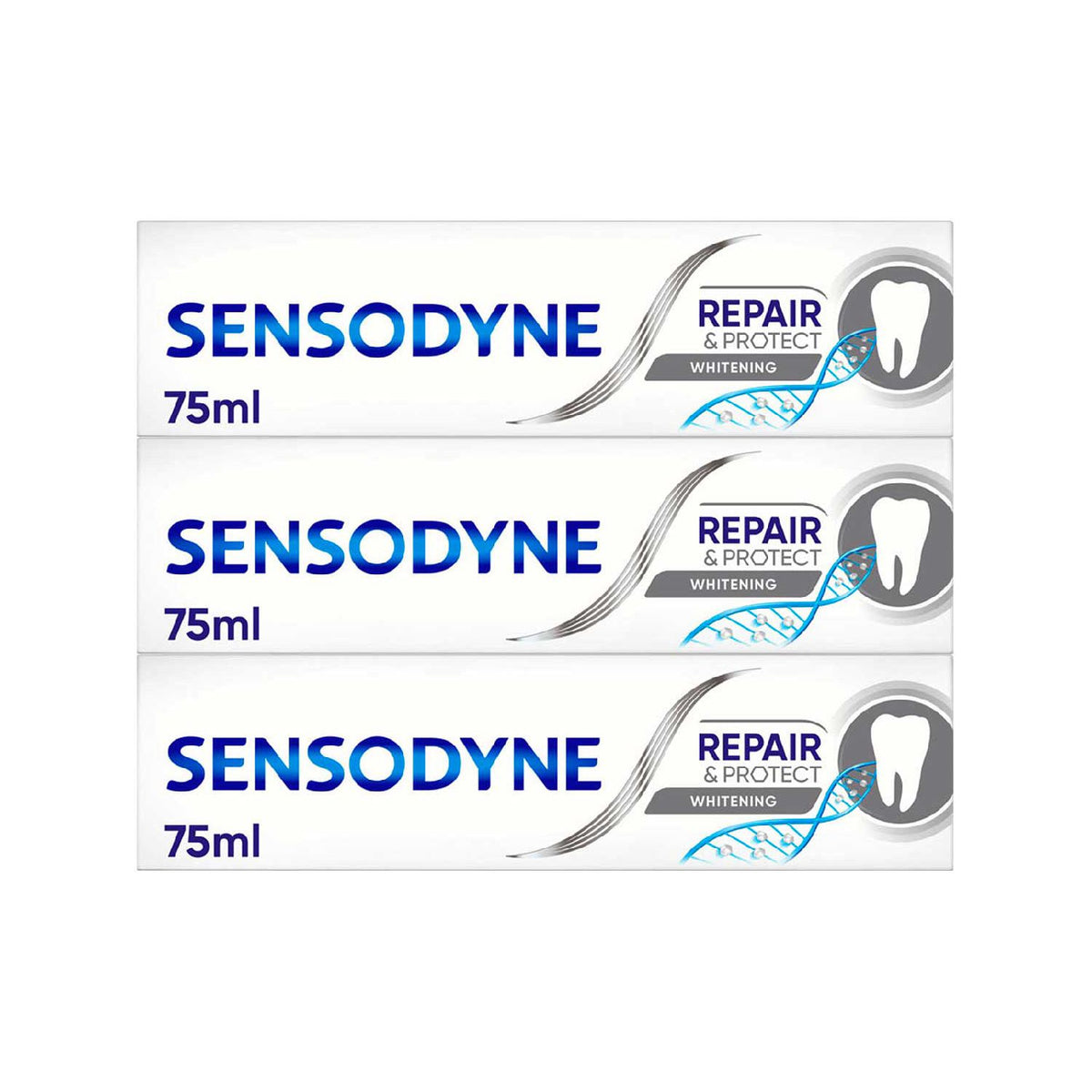 Sensodyne Repair & Protect Whitening toothpaste bundle 3 pack, imported from the UK