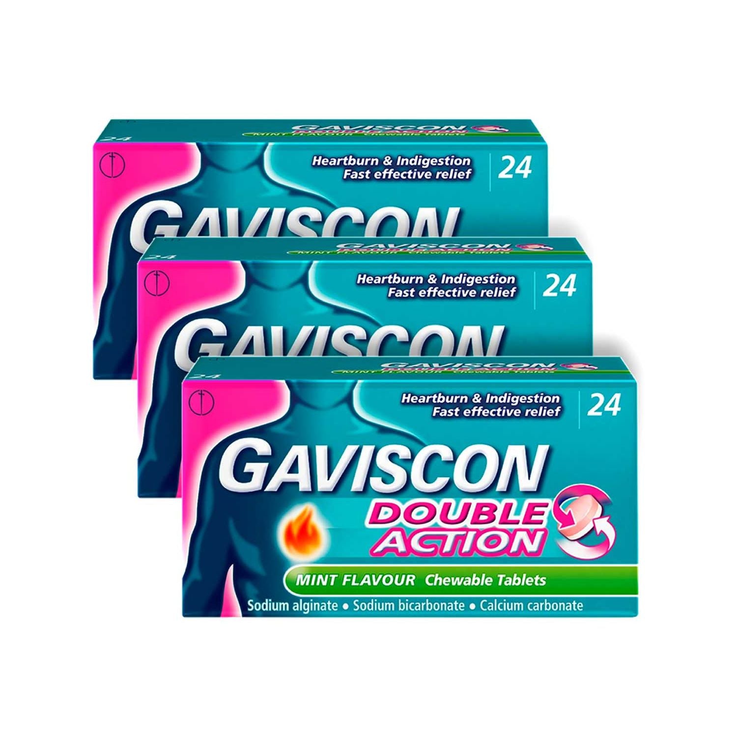 Gaviscon Double Action mint chewable tablets (British brand)
