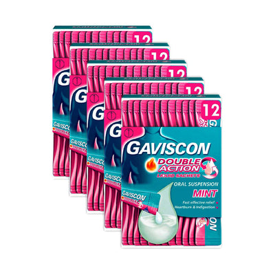 Boots Gaviscon Double Action Liquid Oral Suspension 10ml Sachets - Bundle of 5 Packs (60 Sachets)- Buy online at McGrocer
